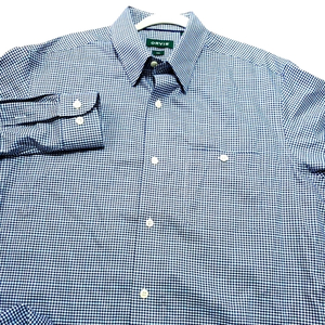 Orvis Men's Blue and white Long Sleeve Button-down Size Large‎ Tall